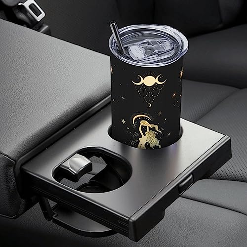 Haguckm Aquarius Constellation Tumbler Zodiac Coffee Mugs Stainless Steel Insulated Mug with Lid Straw Car Cup for Men Women Astrology Fans Birthday Gifts 20 Oz