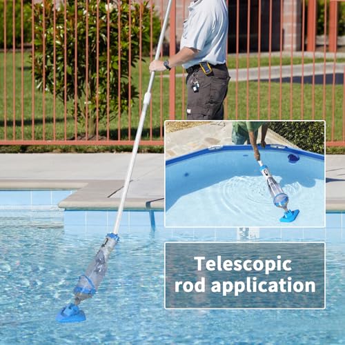 LANCHEZ Cordless Pool Vacuum with Strong Suction, Handheld Rechargeable Swimming Pool Cleaner with Powerful Suction up to 17.5 GPM for Inground and Above Ground Pools, Hot Tubs