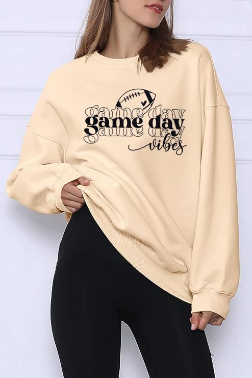 MNLYBABY Oversized Game Day Sweatshirt for Women Football Shirts Tis The Season shirt Football Season Pullover Tops