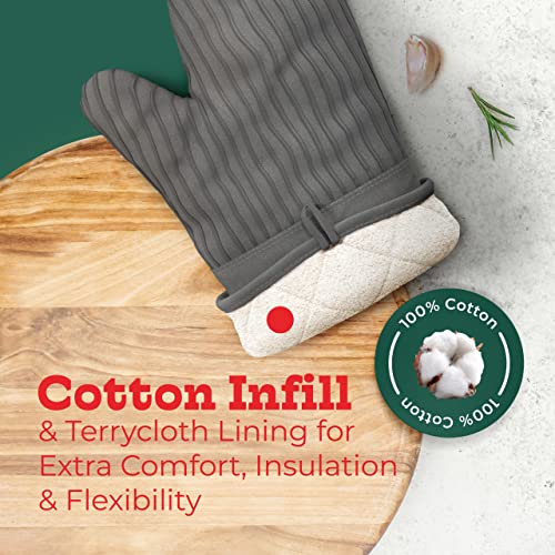 Mini Oven Mitts, Made with Recycled Cotton Infill, 480 F Heat Resistant, 1 Pair Red