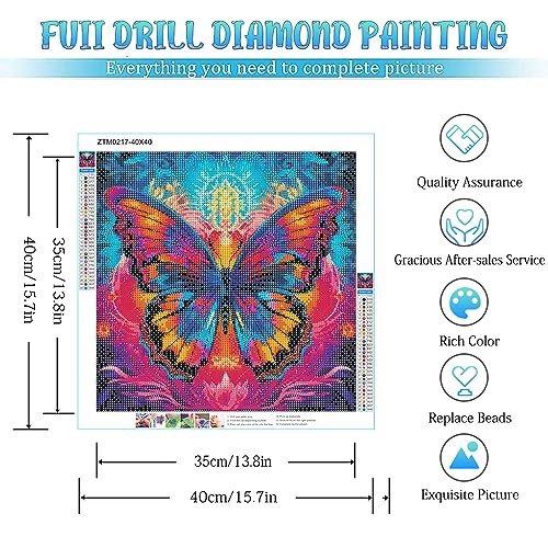 DIY 5D Diamond Painting Kits for Adults Gem Art Painting Kit Beginner DIY Diamond Painting Kit Mosaic Art for Adults Relax & Home Wall Decor 16Inchx16Inch (Flower)