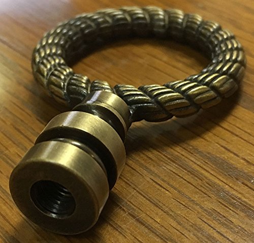 Royal Designs Rope Wreath 2.25" Lamp Finial for Lamp Shade, Antique Brass