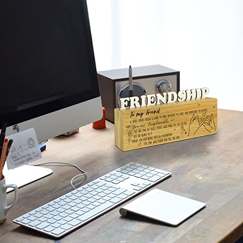 Friendship Gift for Woman Friend Gifts for Best Friend Neighbor Bestie Sister Her Birthday Christmas Farewell Gift for Women Friends Desk Bookshelf Shelf Decorative Sign for Home Office - TZA02