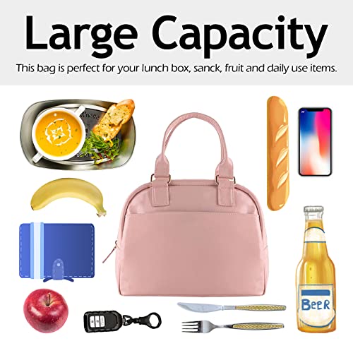 yookee home Lunch Bag Women Insulated Lunch Box for Adults Large Lunch Tote Bag Cute Pink Lunch Bag for Women Preppy Lunchbox Meal Prep Lunch Box for Women Nurse Lunch Bag for Adults Work