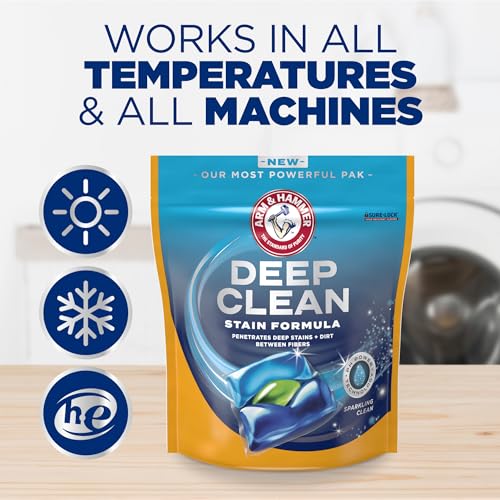 ARM & HAMMER Deep Clean Stain Formula, Laundry Detergent Power Paks, 44 ct.