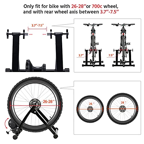 Yaheetech Bike Trainer Stationary Bike Stand Magnetic Bike Trainer Stand for Indoor Riding Premium Steel Bicycle Trainer Accessories Fits for 26in-28in, 700C Wheels