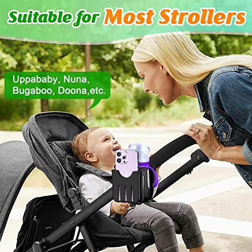 Guiseapue 2 Packs Stroller Cup Holder, Universal Cup Holder for Stroller, Bike, Wheelchair, Walker, Scooter, Stroller Accessories for Uppababy, Nuna, Bugaboo, Doona, Gifts for Women, Mom, Men