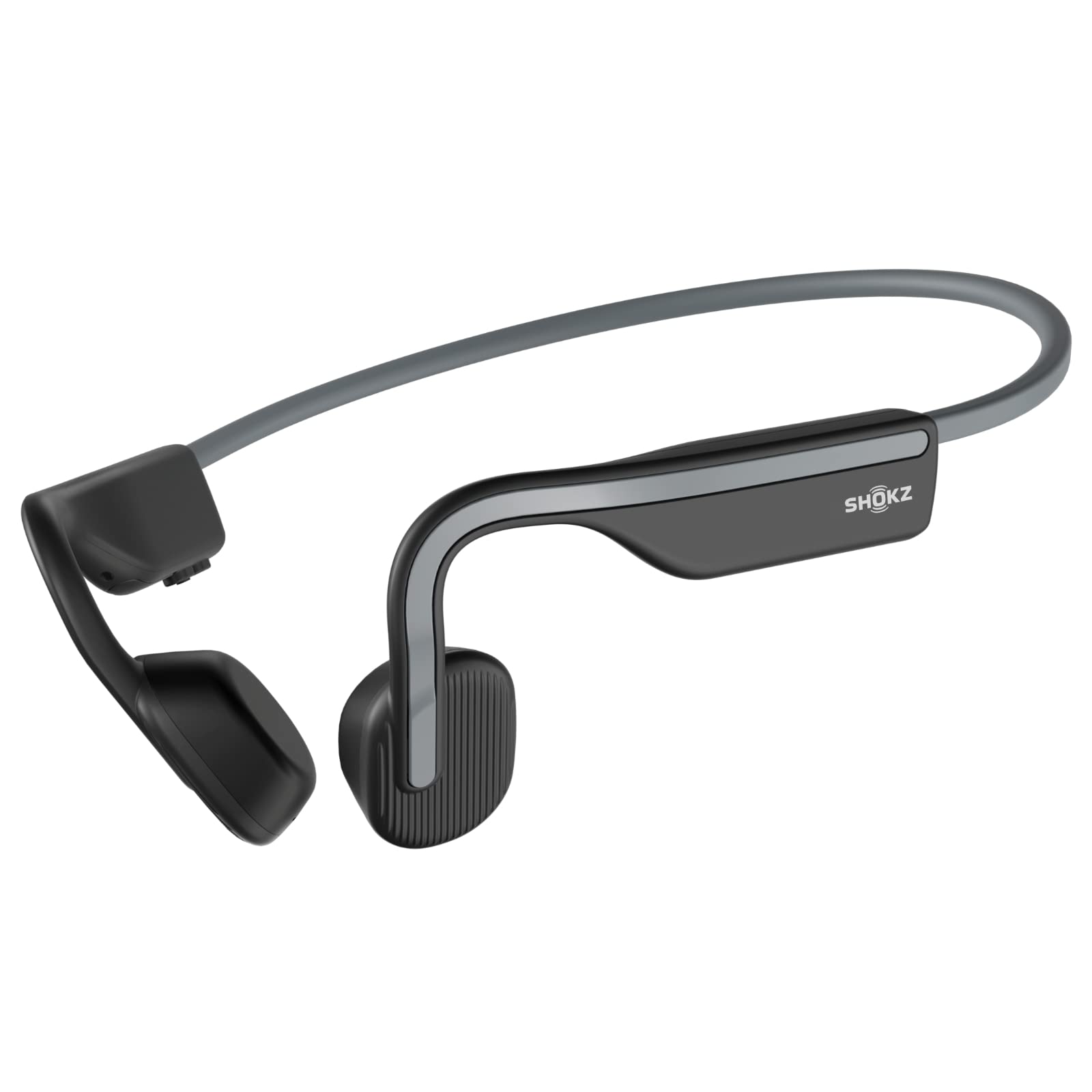 SHOKZ OpenMove - Open-Ear Bluetooth Sport Headphones, Bone Conduction Wireless Earphones, Sweatproof for Running and Workouts, with Sticker Pack, Grey