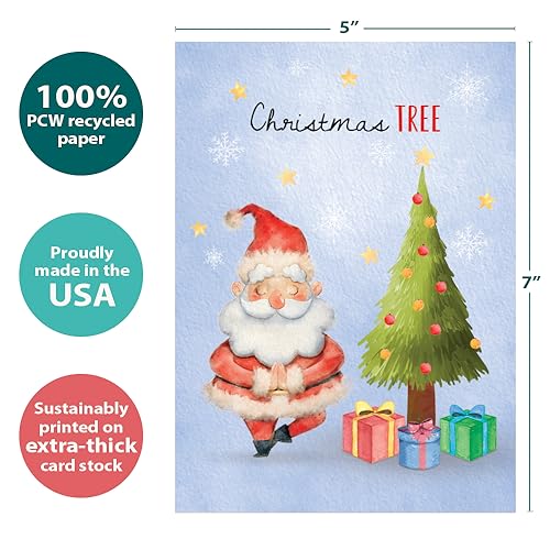 Tree-Free Greetings - Christmas Greeting Cards - Artful Designs - 16 Assortment Cards + Matching Envelopes - Made in USA - 100% Recycled Paper - 5"x7" - Christmas Critters (GP60504)