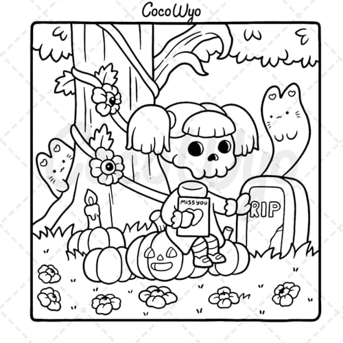 Spooky Cutie: Coloring Book for Adults and Teens Featuring Adorable Creepy Creatures in Cozy Hygge Moments for Relaxation (Cozy Spaces Coloring)