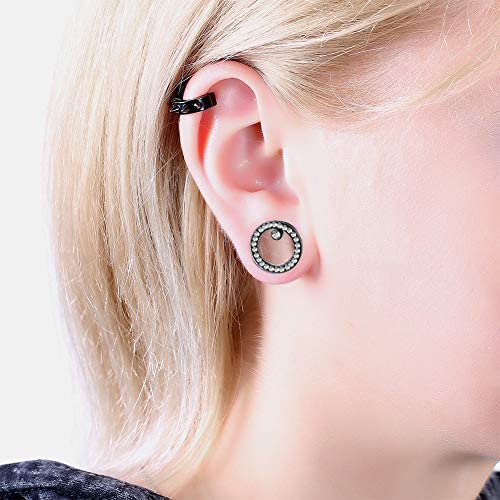 WBRWP 2pcs 2g(6mm) Hollow Silver Color Stainless Steel with Clear Zircon Screw Ear Plugs Tunnels Ear Expander : Ear Gauges Stretcher Body Piercing Jewelry