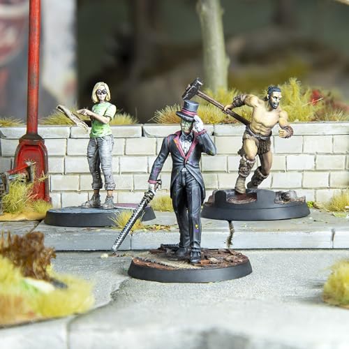 Modiphius: Fallout: Wasteland Warfare - Survivors Park Personalities - 3 Miniatures, 32mm Multi-Part Resin Unpainted Figures, RPG, Scenic Bases