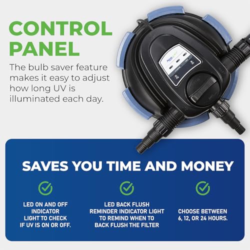 Aquascape 95053 UltraKlean 2000 Gallon Biological Pressure Filter with 14 Watt UV Clarifier Sterilizer for Pond Water Feature, 2,700 GPH Black