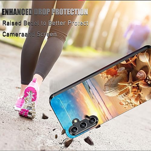 RUUHLJLET Designed for Samsung Galaxy A14 5G 6.6" 2023 Case,Brushed Texture Soft TPU Slim Fit Protective Phone Cover,Jellyfish
