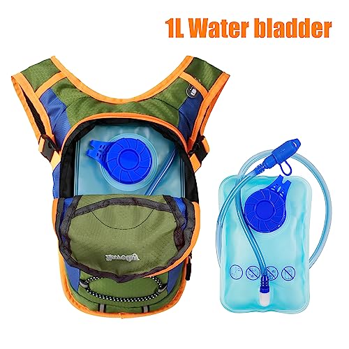 Zavothy Lightweight Mini Hydration Backpack with 1L Water Bladder Water Backpack Hydration Pack for Cycling Running Biking Small Hiking Backpack Green