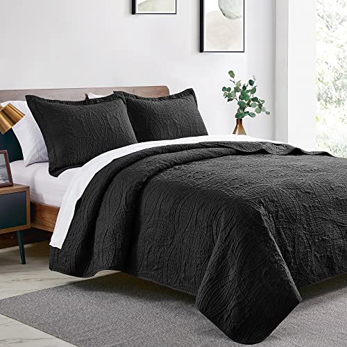 Love's cabin Quilts for Full Bed Beige Bedspread Comforters Bedding Set - Summer Lightweight Bedspread Comforter - Coin Pattern Bedding Coverlet for All Season - 3 Pieces (1 Quilt, 2 Pillow Shams)