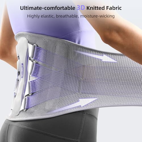FREETOO Back Brace for Lower Back Pain Women with Bionic Support System, Adjustable Knitted Lumbar Support Belt, Breathable Mesh Design with Lumbar Pad,for Herniated Disc,Sciatica,Scoliosis - Size Small