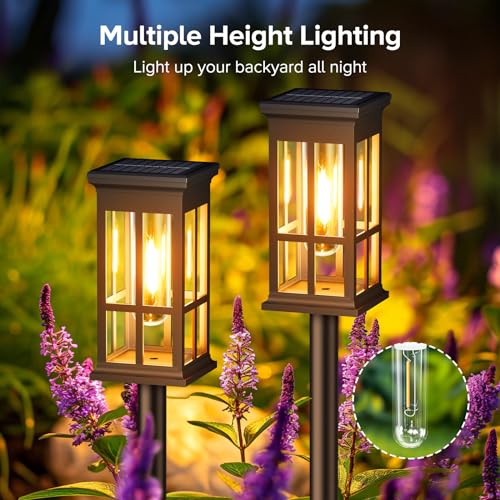 KOOPER Solar Pathway Lights Outdoor, 8 Pack Modern Solar Garden Lights Outdoor Waterproof, Bright Solar Outdoor Landscape Path Lights, Auto On/Off Outdoor Solar Lights for Yard Driveway Lawn Walkway