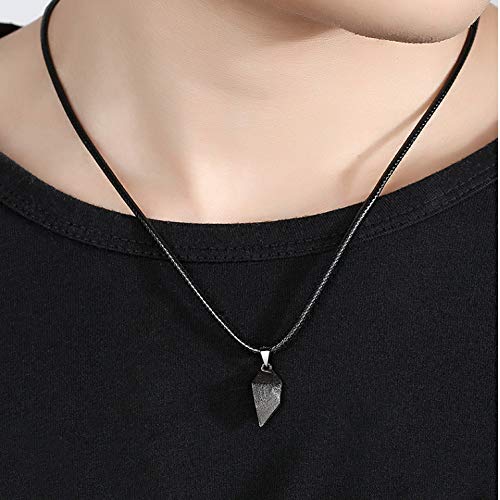 SEVENSTONE Two Souls One Heart Pendant Necklaces Stone Couple Black White Minimalist Magnet Distance Friendship Simple Jewelry Set for Men Women