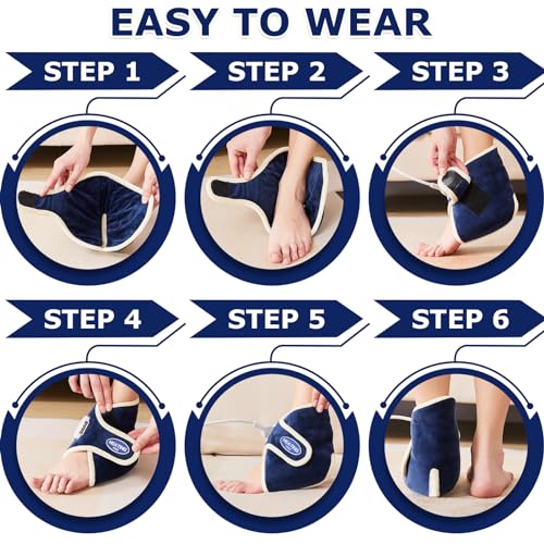 CAMECO Electric Heating Pad for Achilles Tendinitis, Plantar Fasciitis - Auto Shut Off, Adjustable 86°F-158°F for Pain Relief