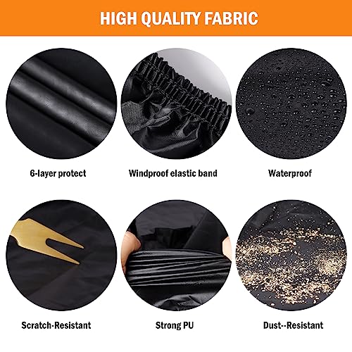 Migaven 6 Layers Car Cover Custom Fit for Model 3 Car Cover 2017-2023 Waterproof Full Exterior Cover Rain Snow Protection with Charging Port Ventilated Mesh Door Zipper