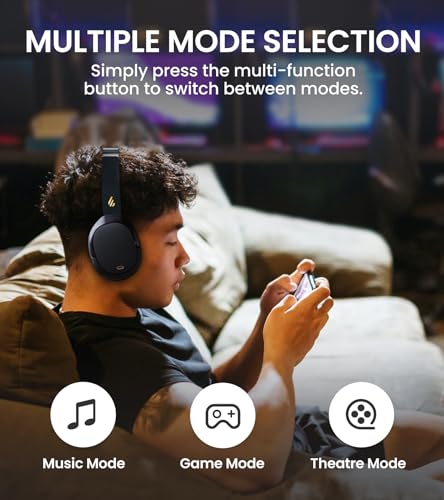 Edifier WH950NB Active Noise Cancelling Headphones, Bluetooth 5.3 Wireless LDAC Hi-Res Audio, 55 Hours Playtime, Google Fast Pairing for Android, Dual Device Connection, App Control, Black