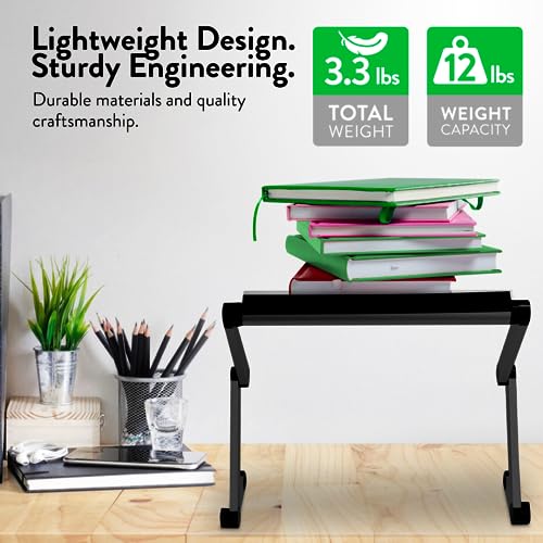 Adjustable Book Holder Stand & Laptop Stand, Portable Book Stand, Reading Book Stand Cookbook Stand, Metal Recipe Book Holders for Reading Hands Free