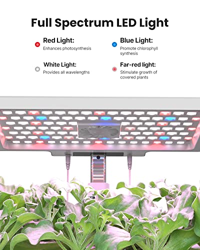 iDOO WiFi 12 Pods Hydroponic Growing System with 6.5L Water Tank, Smart Hydro Indoor Herb Garden Up to 14.5", Plants Germination Kit with Pump System, Fan, Grow Light for Home Kitchen Gardening, White