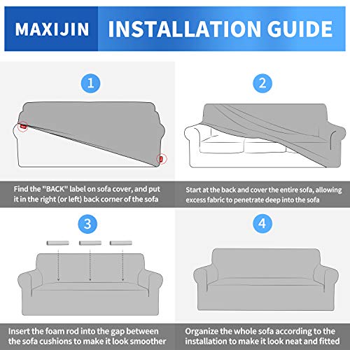 MAXIJIN Chair Covers for Living Room 1 Piece Stretch Sofa Chair Slipcovers with Arms (31"-46") Furniture Protector for Dog Pet Couch Armchair Cover (Chair, Diamond Pattern Light Gray)