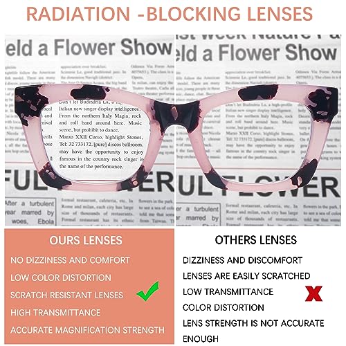 SIGVAN 6 Pack Oprah Style Reading Glasses Blue Light Blocking Square Computer Spring Hinge Readers for Women (6 Mix-5, 3.5, multiplier_x)