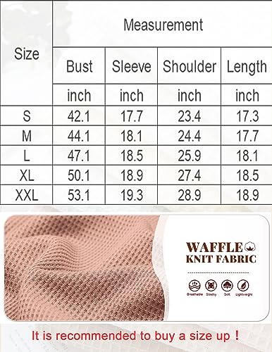 Zeagoo Women Waffle Knit Tops Casual Long Sleeve T Shirts V Neck Basic Tops