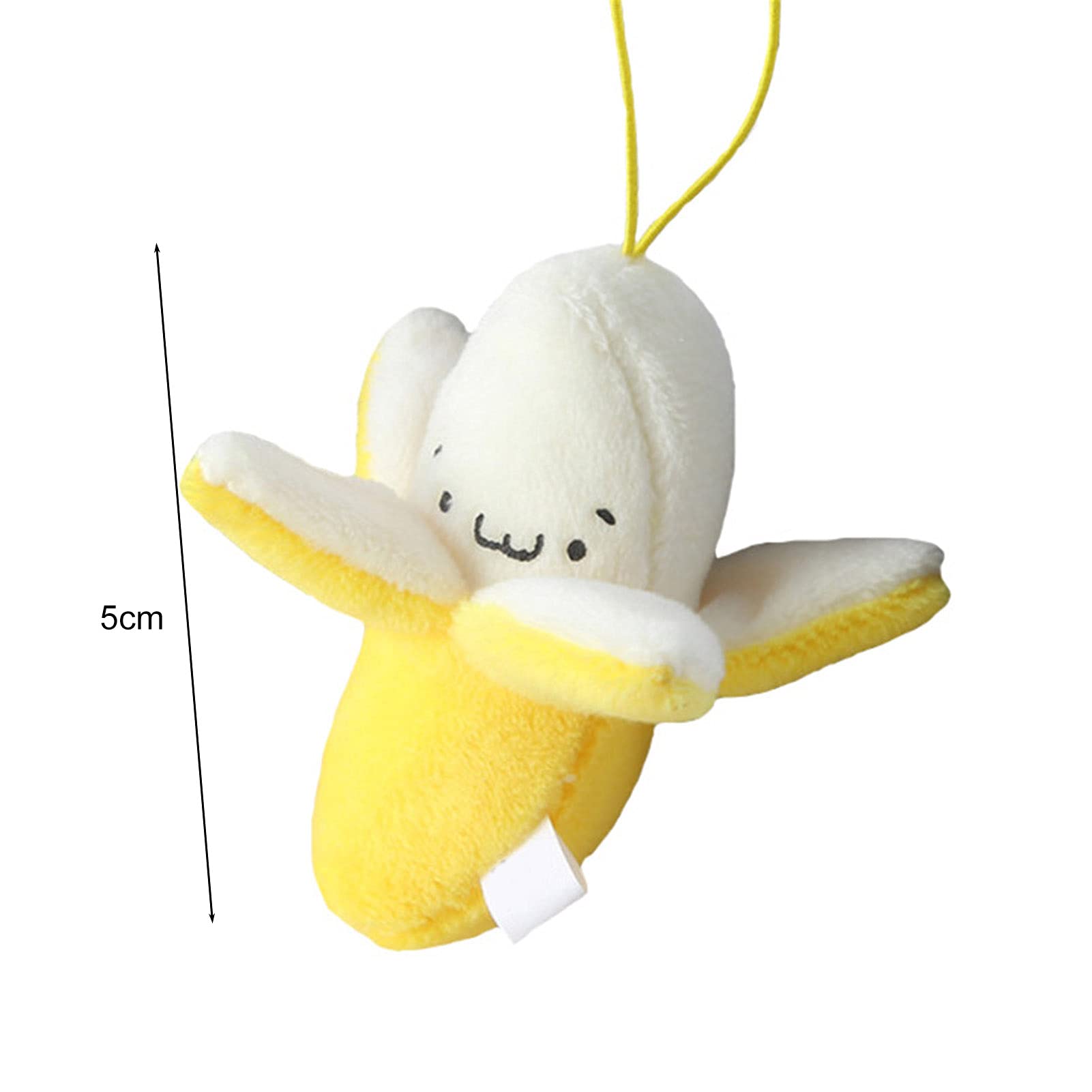 Himpokejg Cute Stuffed Banana Shape Toy Cartoon Doll PP Cotton Soft Doll Plush Pendant Birthday Gift for Decoration 1.97 inches