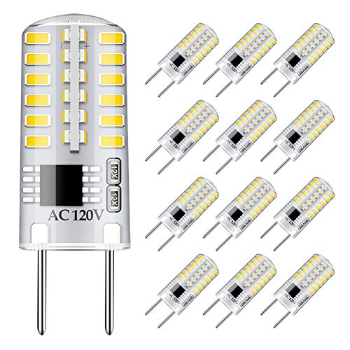 Gaormii Dimmable G8 LED Bulbs Daylight White 6000K 3W Equivalent to T4 Bi-Pin Base 120V 20W-25W Halogen Bulbs for Under Cabinet Light, Under Counter Kitchen Lighting (12-Pack)