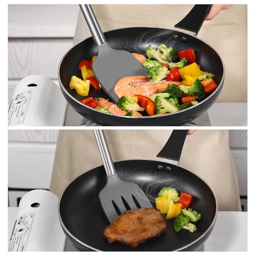 FXFSTEEL Silicone Kitchen Spatula Set Turner Spatula Kitchen Utensil for Nonstick Cookware Cooking, Heat Resistant, BPA Free, Dishwasher Safe