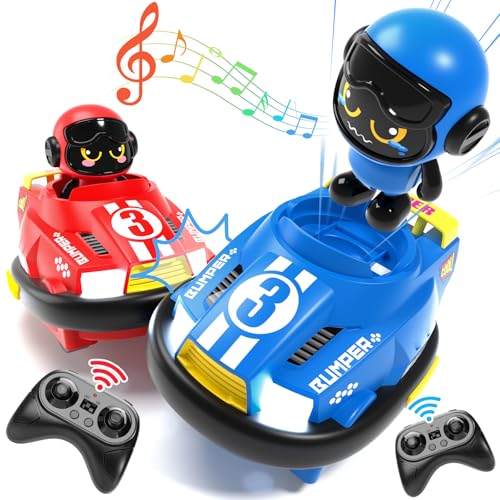 bessome 2 Pack RC Cars Toys for Ages 2-4 Toddlers|Remote Control Bumper Cars Toys for Ages 5-7 Kids|Birthday Gift for 3 4 5 6 7 8 Year Old Boys