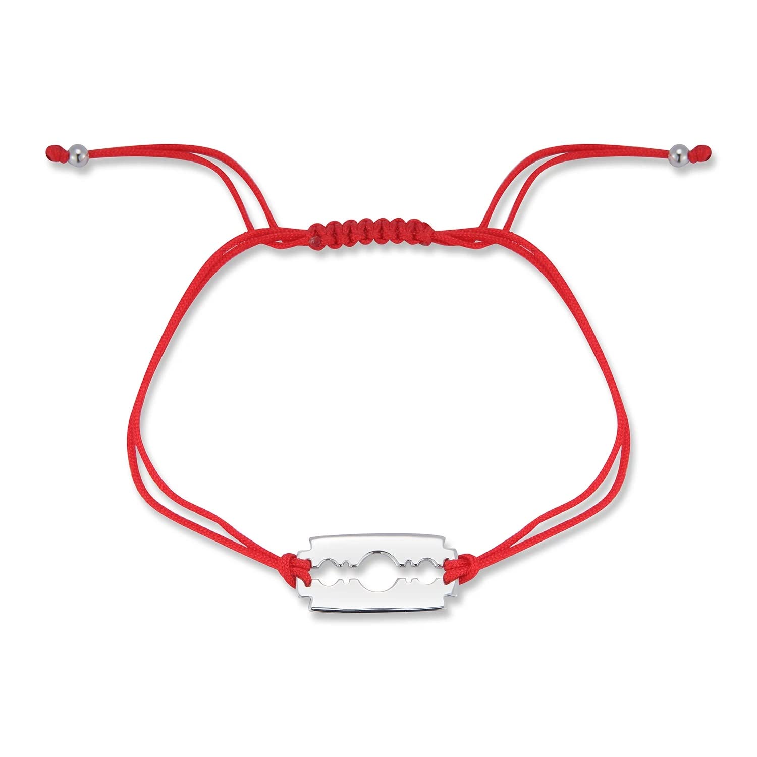 Mateo New York, Men's Bracelet on Red Nylon Cord, Red