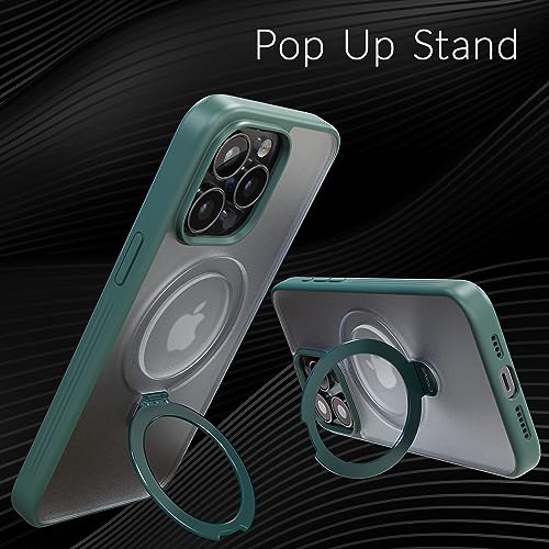 Crave Stand Case for iPhone 15 Pro Max Case, Compatible with MagSafe Shockproof Protection Kickstand Case for Apple iPhone 15 Pro Max (6.7") - Black
