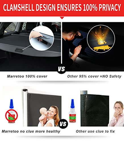 Marretoo 2018-2025 2026 for Chevy Chevrolet Equinox GMC Terrain Cargo Cover Accessories 2024 Black Retractable Trunk Cover Security Shield Shade (Not for EV)