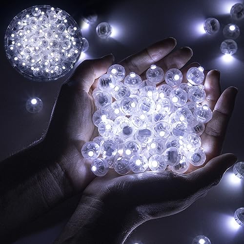 chzk 50pcs Balloon Lights Mini Led Lights Round Long Standby Time Ball Light Paper Lantern Balloons Lights for Birthday Party Christmas Halloween Decoration (50, Rainbow)