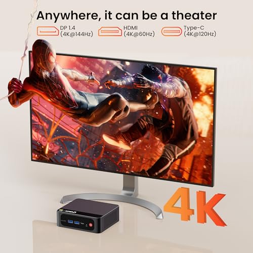 Beelink Mini PC SER5 Pro 5800H, AMD Ryzen 7 5800H(Up to 4.4GHz), 16GB DDR4 1TB M.2 PCIe3.0 SSD High-Performance Mini Computers, Support 4k Triple Display/ WiFi6/ BT5.2/ 1000Mbps LAN Home/Office