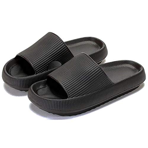 rosyclo Cloud Slippers for Women and Men, Massage Shower Bathroom Non-Slip Quick Drying Open Toe Super Soft Comfy Thick Sole Home House Cloud Cushion Slide Sandals Shoes, Avocado Green
