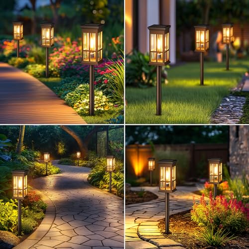 KOOPER Solar Pathway Lights Outdoor, 8 Pack Modern Solar Garden Lights Outdoor Waterproof, Bright Solar Outdoor Landscape Path Lights, Auto On/Off Outdoor Solar Lights for Yard Driveway Lawn Walkway