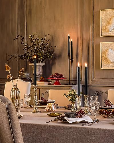 Homemory 3 Pcs Flameless Taper Candles with Remote Timer Dimmer, 9.6" White Flickering Candlesticks Battery Operated, Realistic Plastic LED Candles for Fireplace Wedding Seasonal Indoor Decorations