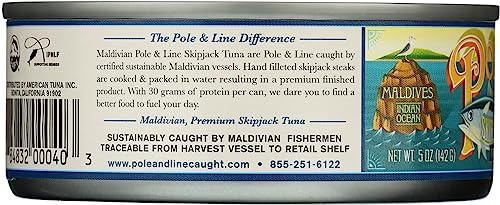 POLE AND LINE Skipjack Tuna in Water, 5 OZ