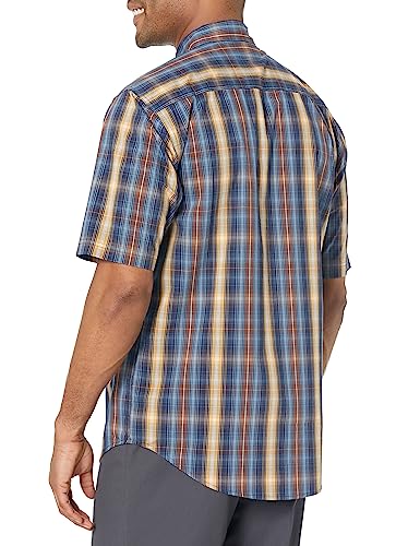 Wolverine Men's Fuse Short Sleeve Shirt, Navy Plaid, Small