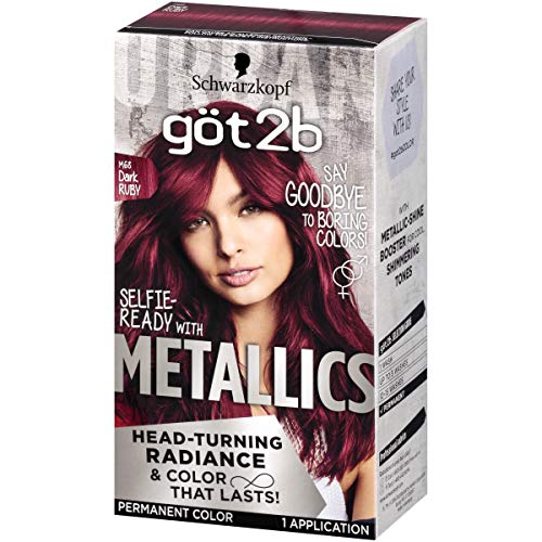 Got2b Metallics Permanent Hair Color, M68 Dark Ruby