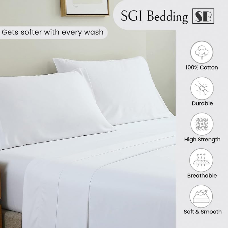 SGI bedding Luxury 4 Piece Egyptian Cotton Sheets Full Size - 1000 Thread Count, 100% Cotton Sheets, 15" Deep Pocket Sheet Set, Breathable, Soft and Premium Cotton - Lilac