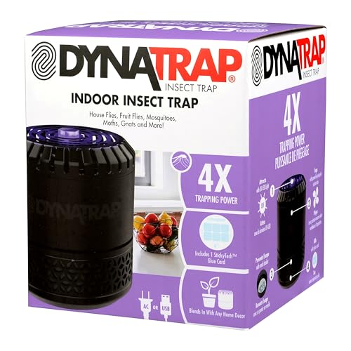 DynaTrap DT152 Indoor Insect Trap and Killer – Catches and Kills Fruit Flies, Gnats, Moths, Mosquitoes & Other Flying Insects