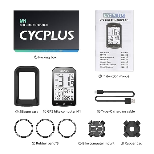 CYCPLUS GPS Bike Computer Waterproof Bicycle Speedometer and Odometer ANT+ Wireless Cycling Computer Compatible with App 2.9 Inch LCD Display with Backlight