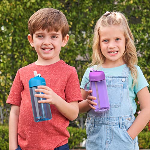 Bentgo Kids Water Bottle - Leak-Proof, Durable Tritan, BPA-Free 15 oz. Cup for Kids/Toddlers Ages 3+ - Flip-Up Straw & Dishwasher Safe for School, Sports, Daycare & Camp (Unicorn)